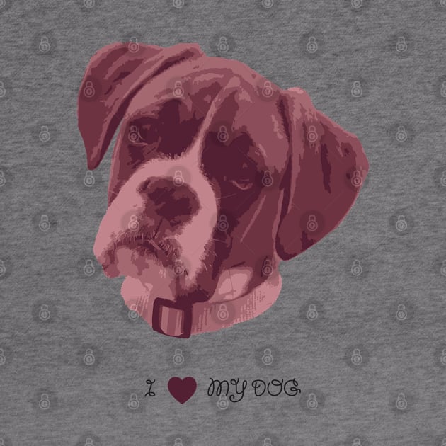 Dogs - Boxer pink by PrintablesPassions